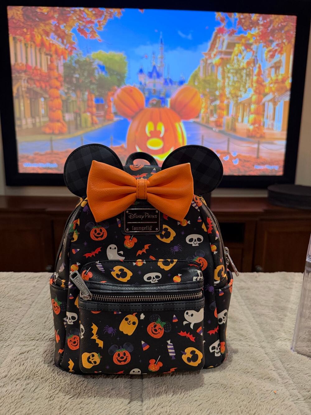 Disney Parks Loungefly Mickey Minnie Halloween Icons Mini Backpack Bow